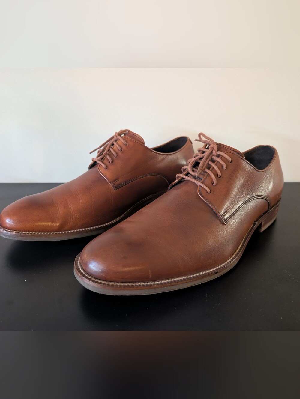Cole Haan Men's Tan Leather Derby Oxfords